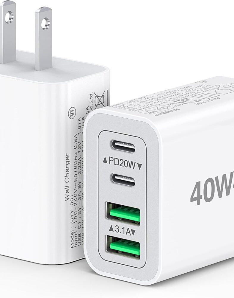 [2-Pack] USB C Charger Block 40W Max Output Type C Fast Charging Wall Plug