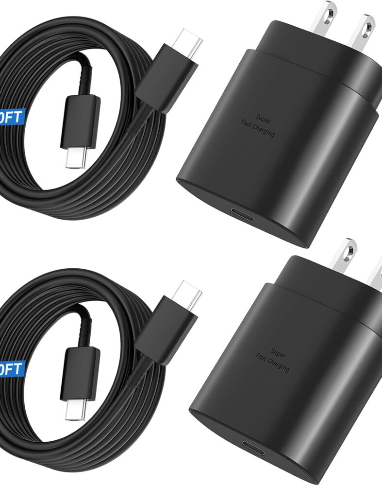 Super Fast Charger Type C, 25W USB C Wall Charger Fast Charging 10FT Cable