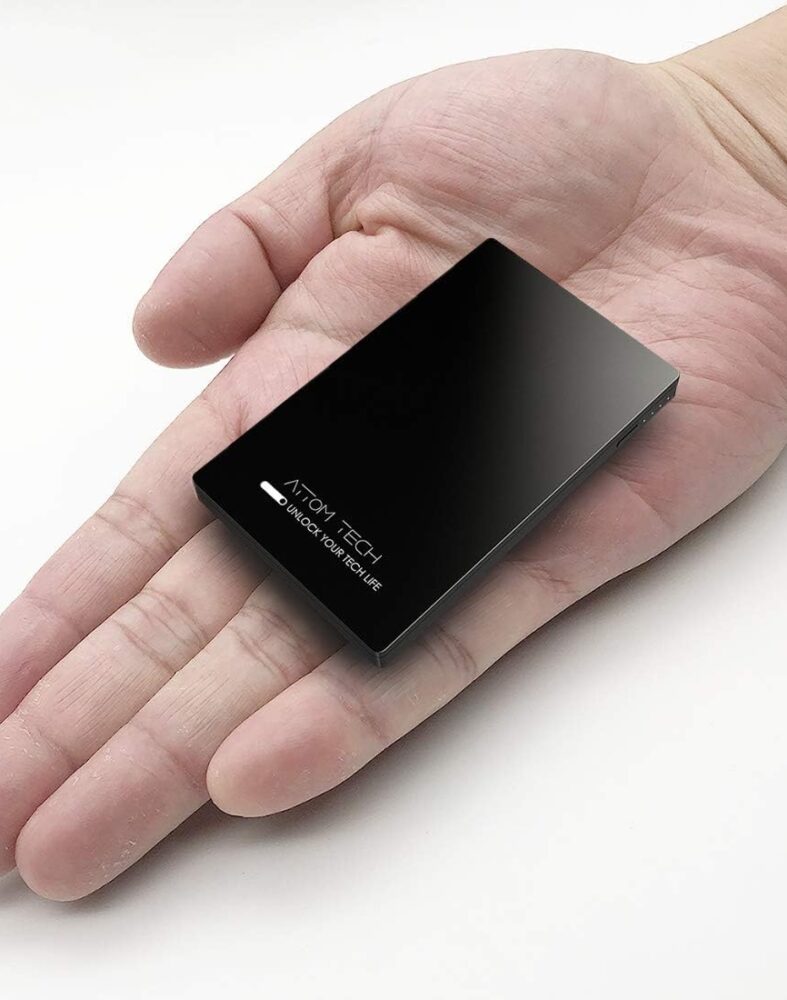 Portable Charger Power Bank 3000mAh Slim Dual USB Travel Black