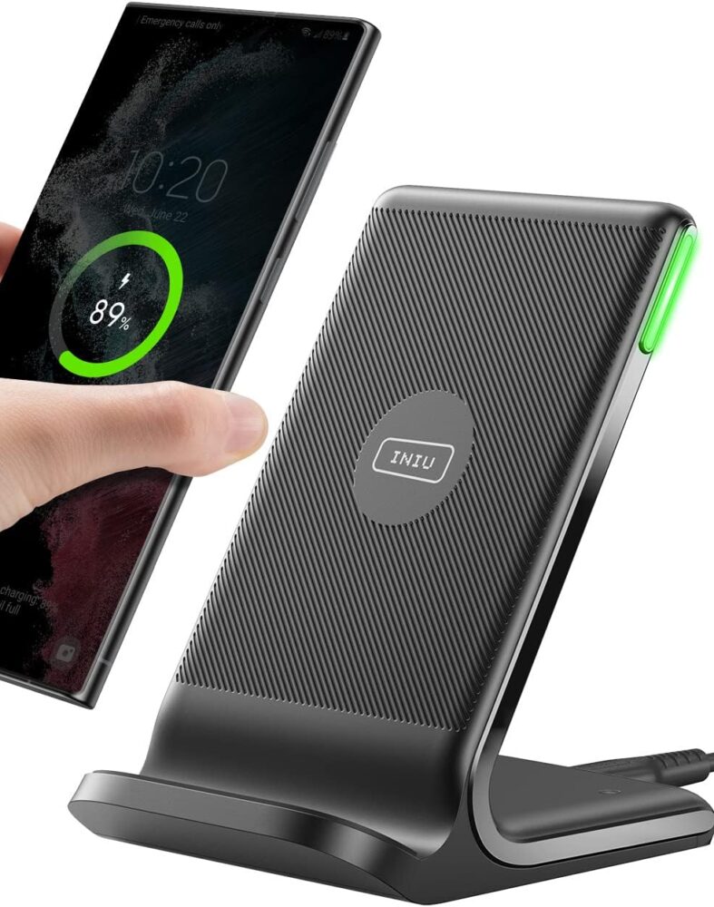INIU Wireless Charger, 15W Fast Wireless Charging Phone Station with LED